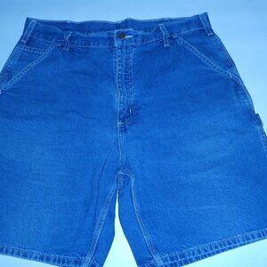 Carhartt Vintage B28DST Mens Carpenter Blue Denim Jean Shorts - Blue